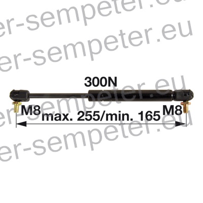 AMORTIZER KABINE L=255 F=300N PP - PP MF - MASSEY FERGUSON SAME gt: 970206