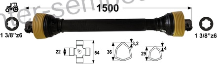 KARDAN PRIKLJUČKA DIREKTNI T1 l=1500mm