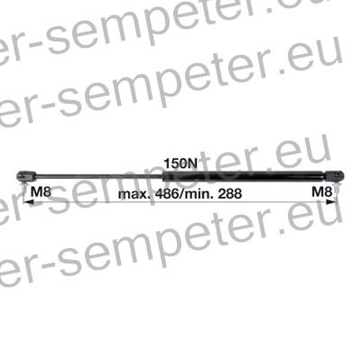 AMORTIZER KABINE L=486 F=150N PP - PP MF - MASSEY FERGUSON