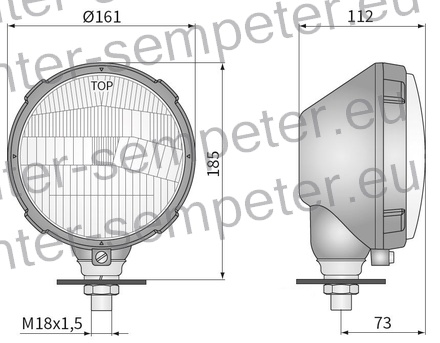 ŽAROMET SPREDNJI okrogel DESNI H4 fi=161x112 URSUS