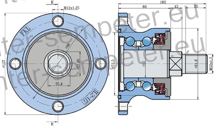 LEŽAJ KROGLIČNI S PRIROBNICO IN OSOVINO FKL