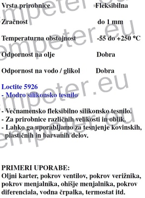 MASA TESNILNA LOCTITE 5926 1/100ml QUICK GASKET