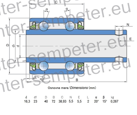 LEŽAJ FKL KROGLIČNI DVOREDNI SL2 5203 - 2T AQ