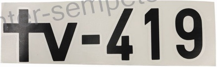 NALEPKA "TV 419" NA POKROVU MOTORJA TV - TOMO VINKOVIČ