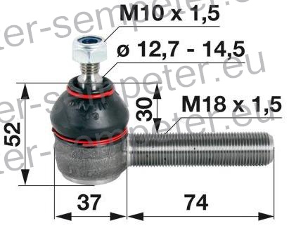 ZGLOB VOLANA zunanji desni M18x1.5mm K12.7mm STEYR T188 - 30 - 430 - 40 - 540 - 545