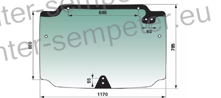 STEKLO KABINE ZADAJ zgoraj TONIRANO zeleno KOMPAKT STEYR CASE NEW HOLLAND