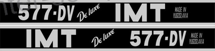 NALEPKA ČRNA SET "IMT 577 - DV De luxe MADE IN YUGOSLAVIA"