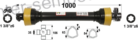 KARDAN PRIKLJUČKA S SKLOPKO STRIŽNO 3500Nm R=50 M12 kpl SIP SPT