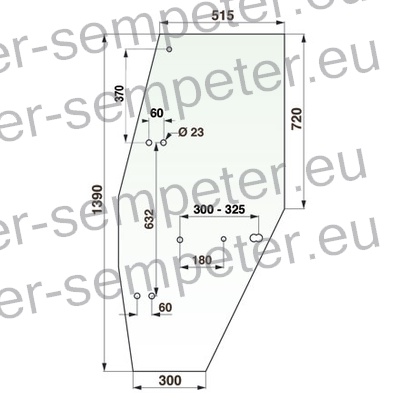 STEKLO VRAT KABINE leva STEYR za SK2 (brez gumijastega tesnila) 8060 - 8070 - 8080 - 8090 - 8100 - 8110 - 8120 - 8130