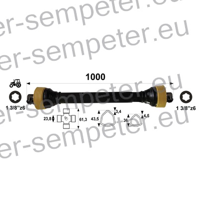 KARDAN PRIKLJUČKA DIREKTNI T2 l=1000mm
