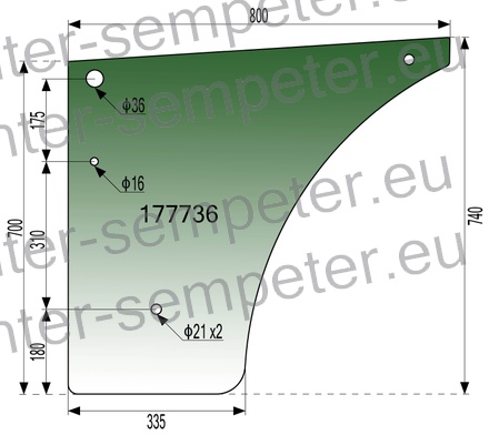 STEKLO KABINE VRAT spodaj LEVO ali DESNO NEW HOLLAND 82 - 86 DTF kabina: CS28