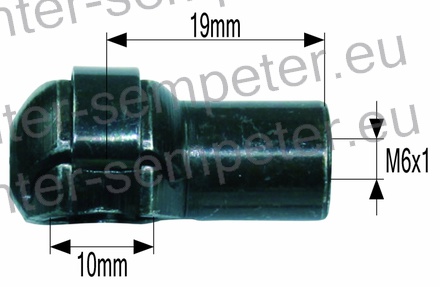 PRIKLJUČEK AMORTIZERJA kovinski M6 FI BUČKE JE 10mm L=19mm