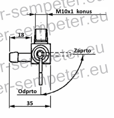 PIPICA GORIVA M10x1 konus GORENJE MUTA ACME ST LA300 LOMBARDINI IM250 - IM300 - IM350 - IM359 LOMBARDINI LA250 - LA250 - LA300
