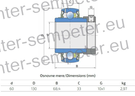LEŽAJ KROČGLIČNI S PUŠO FKL LY 312 2F