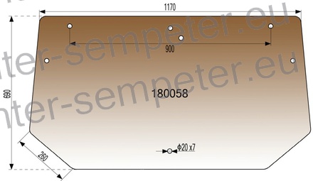 STEKLO KABINE ZADAJ zgoraj SAME kabina: Brieda TS54 stari tip - - - >04/1994