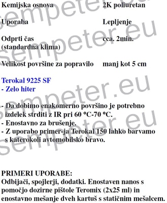 LEPILO TEROKAL 9225 2x25ml TEROSON