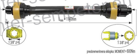 KARDAN PRIKLJUČKA S SKLOPKO ZVEZDASTO 630Nm kpl SIP SPT