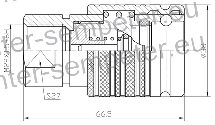 SPOJKA HIDRAVLIKE ŽENSKA NOTRANJI NAVOJ M22x1.5