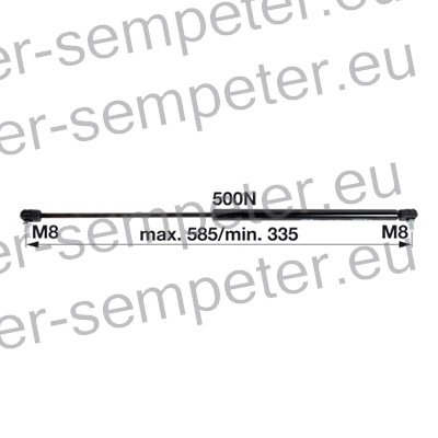 AMORTIZER KABINE L=585 F=500N PP - PP CASE STEYR