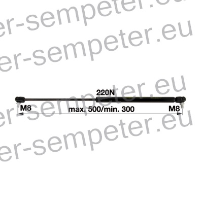 AMORTIZER KABINE L=500 F=220N PP - PP CASE