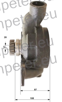 ČRPALKA VODE PERKINS mot. 1006 - 60, 1006 - 60T, 1006 - 6T