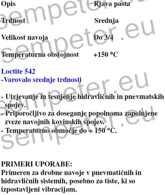 LEPILO LOCTITE 542 1/50ml - TESNILO CEVNIH ZVEZ
