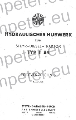 KATALOG HIDRAVLIKE TRAKTOR STEYR Typ T 84