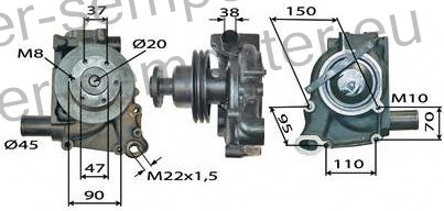 ČRPALKA VODE Z JERMENICO ZA POGON KOMPRESORJA STEYR 8100 - 8110 SK2 - 8120 Turbo - 8130SK2 Turbo mot. WD611.40 - WD611.41 - WD611.42 - WD611.43