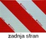 TABLA OPOZORILNA OBOJESTRANSKA DESNA RDEČO - BELA 423x282mm POKONČNA DESNA/LEŽEČA LEVA tabla za označevanje širših vozil DIN11030