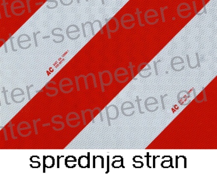TABLA OPOZORILNA obojestranska (potiskana na obeh straneh) LEVA - DESNA 423x282mm tabla za označevanje širših vozil SIST EN 12899 - 1; DIN30710
