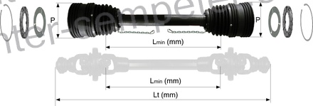 ZAŠČITE KARDANA ŠIROKOKOTNE obojestranske T7 L=1284mm