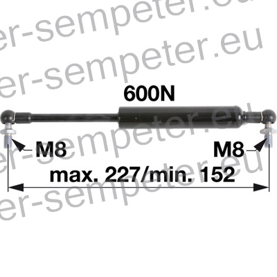 AMORTIZER KABINE L=230mm 600N VRAT MASSEY FERGUSON - UTB 684DT ŠTAJERC