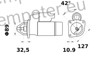 ZAGANJAČ MOTORJA reduktorski 12V 3.2kW IS1201 AZE4173 Z=10 ISKRA
