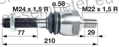 ZGLOB VOLANA AKSIALNI M24x1.5D/M22x1. 5D CASE STEYR