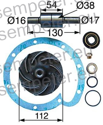 DELI ZA POPRAVILO ČRPALKE VODE CASE 353 - 383 - 423 - 453 - 523 - 946 - 955 - 956 - 1046 - 1055 - 1056; 743 - 743XL - 554 - 644 - 744 - 844S - 844XL - 745S - 745XL - 845 - 845XL; 856XL; TD7D - TD8E; 100E - 125E