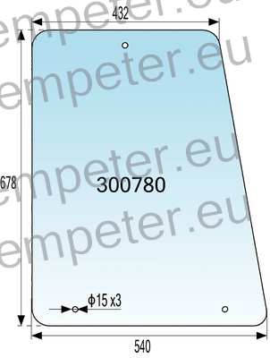 STEKLO KABINE BOČNO (nad blatnikom) LEVO ali DESNO (prozorno) (3 LUKNJE) (vijačeno) NT 539 ORAŠJE IMT