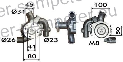 ČRPALKA VODE CASE CS48 - CS58 - CS52 - CS63 - CX 50 - 60 LINDNER Geotrac50 - 60 STEYR M948 - M952 - M958 - M963