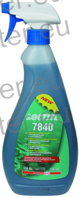 SPREJ ČISTILO 1/750ml LOCTITE 7840 - NATURAL BLUE je koncentrirano, biološko razgradljivo čistilo, ki ne vsebuje nevarnih topil in se redči z vodo, za širok spekter aplikacij v industrijskem čiščenju. Običajno se uporablja pri motorjih, strojih,