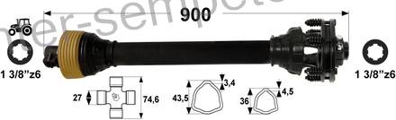 KARDAN PRIKLJUČKA S SKLOPKO DVOLAMELNO 750Nm kpl SIP SPT