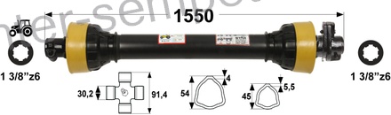 KARDAN PRIKLJUČKA S SKLOPKO STRIŽNO 2500Nm kpl SIP SPT