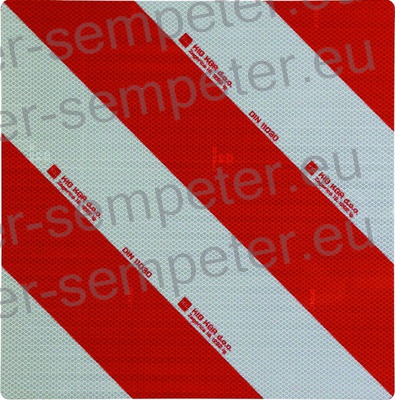 TABLA OPOZORILNA DESNA RDEČO - BELA 423x423mm tabla za označevanje širših vozil DIN11030