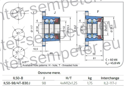 LEŽAJ FKL IL50 - 98/4T - B30 - J