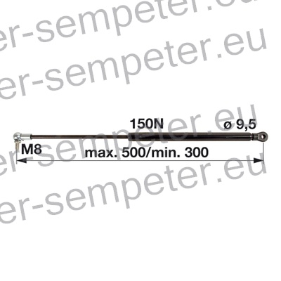 AMORTIZER KABINE L=500 F=150N JOHN DEERE