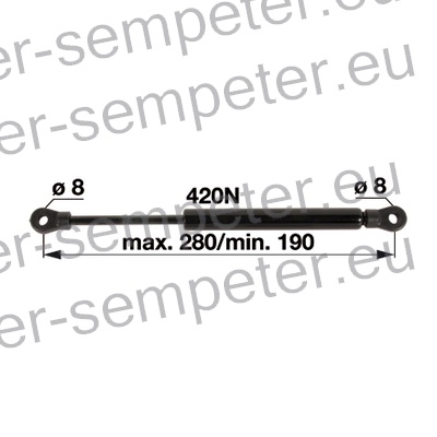 AMORTIZER KABINE L=280 F=520N CASE