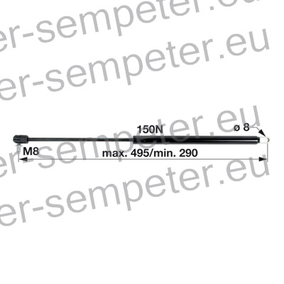 AMORTIZER KABINE L=495 F=150N STEYR