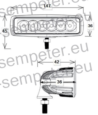 ŽAROMET LED bela 18W 160x45