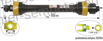 KARDAN PRIKLJUČKA S SKLOPKO PROSTOTEKOČO DESNO kpl SIP SPT