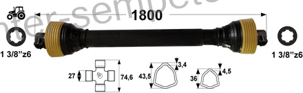 KARDAN PRIKLJUČKA DIREKTNI T3 l=1800mm