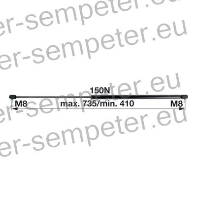 AMORTIZER KABINE L=735 F=150N PP - PP JOHN DEERE
