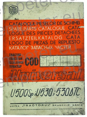 KATALOG TRAKTOR UTB U500 - U530 - U530DTC (cod700372 - 700373 - 720179)